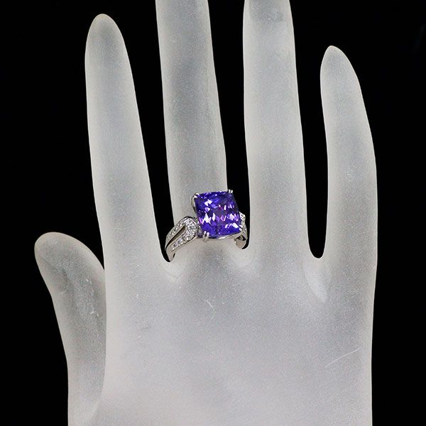 コンコルド Pt900 タンザナイト ダイヤモンド リング 6.96ct D0