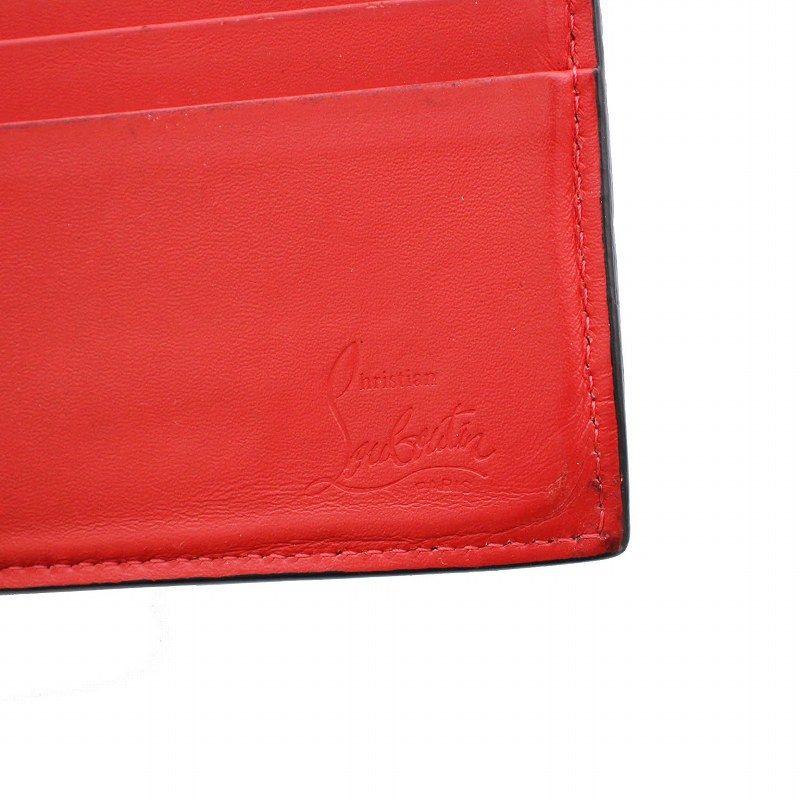 Christian Louboutin 財布・コインケース 赤 2118425E0036 確保済☆クリスチャンルブタン ロゴxスタッズ コインケース