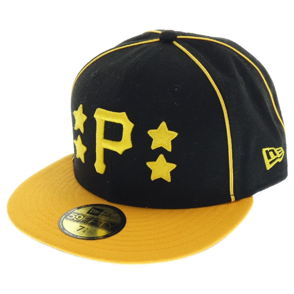 NEW ERA (ニューエラ) PIRATES 59FIFTY CAP パイレーツ Pロゴ刺繍 ベースボールキャップ 帽子 ブラック/イエロー