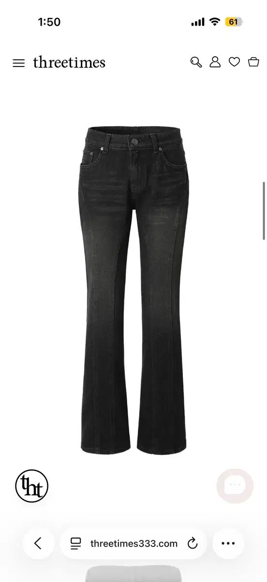 ㅇ threetimes スリータイムズ Panel bootcut jeans ブーツカット デニム