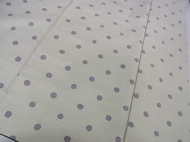 平和屋本店□希少 結城紬 片身替わり コウモリ ドット 丸文 逸品