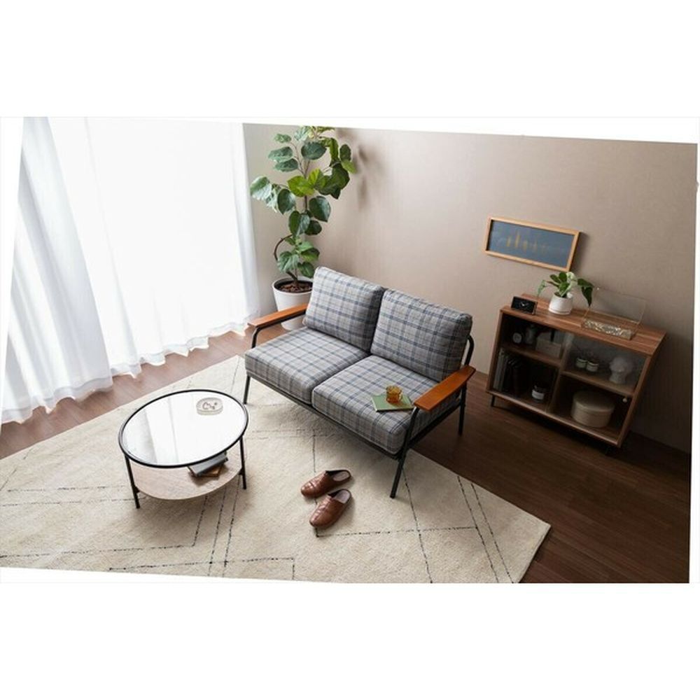 グレー 2人掛けソファ 幅134cm