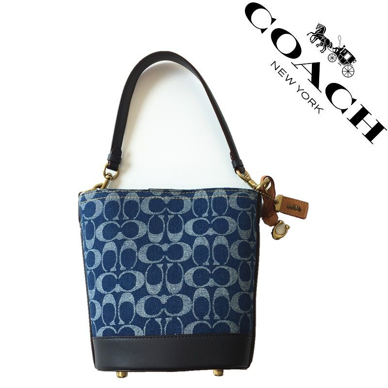 【セール中】COACH コーチバッグ CT132  デニムシグネチャー バケツ型バッグ ショルダーバッグ 手提げバッグ 斜めがけ アウトレット品 日本未発売 保存袋付属 新品未使用