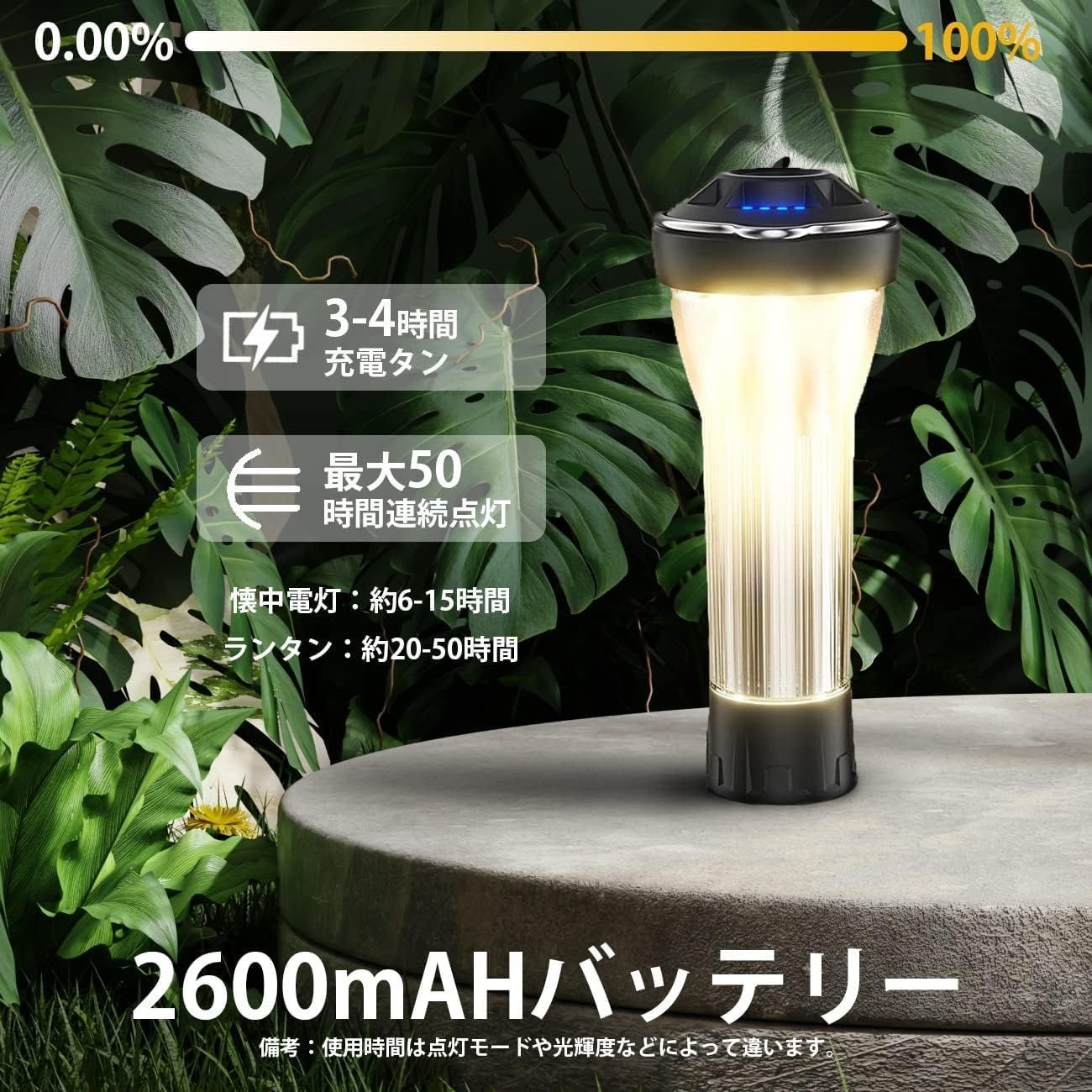 ランタン TOWAJI キャンプ ランタン・小型暖色懐中電灯・4つ点灯モード・2600mAH(180-370LM調節可能)・IPX4防水防塵・ランタン 【新登場】LED led 充電式・キャンプ ランタン・光量調節・超軽量92g マグネットベース付きポータブル