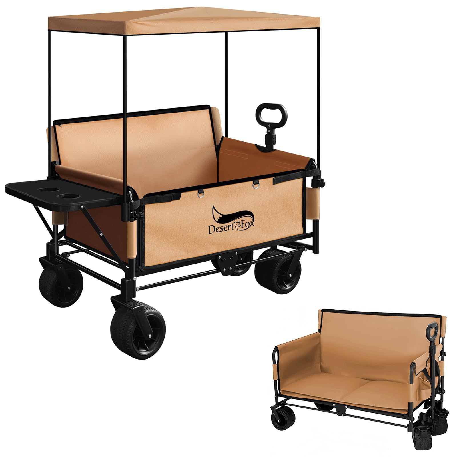 数量 レジャー BBQ キャリー キャンプ キャンプ 運動会 ワンタッチ収束型 折り畳み コンパクト 荷物運び 子供用ソファ 椅子 3WAY 耐荷重200kg 引っ越し 大容量 静音 折りたたみ式物置台付き カーキ 10CM 太タイヤ ブレーキ付