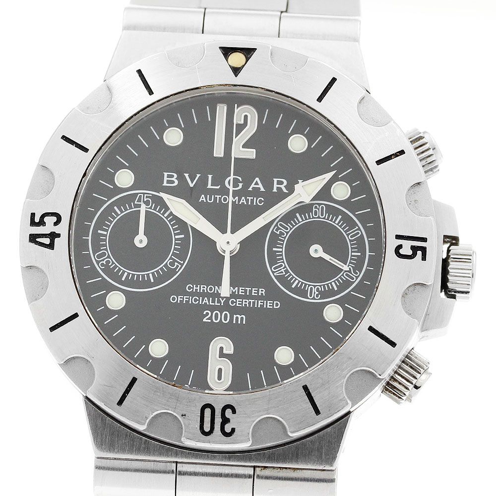 ブルガリ BVLGARI SCB38S ディアゴノ スクーバ クロノグラフ 自動巻き メンズ保証書付き_912518