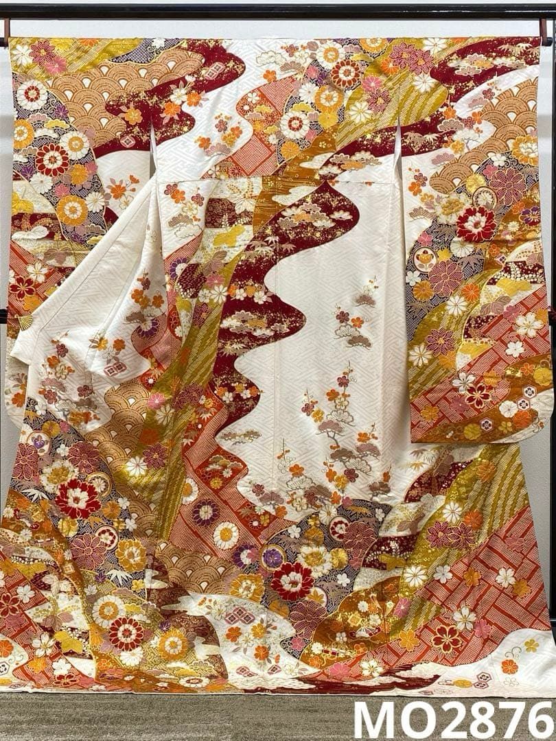 振袖 京友禅 豪華 手刺繍 金駒 金彩 身丈175cm 撥水加工済 トールサイズ