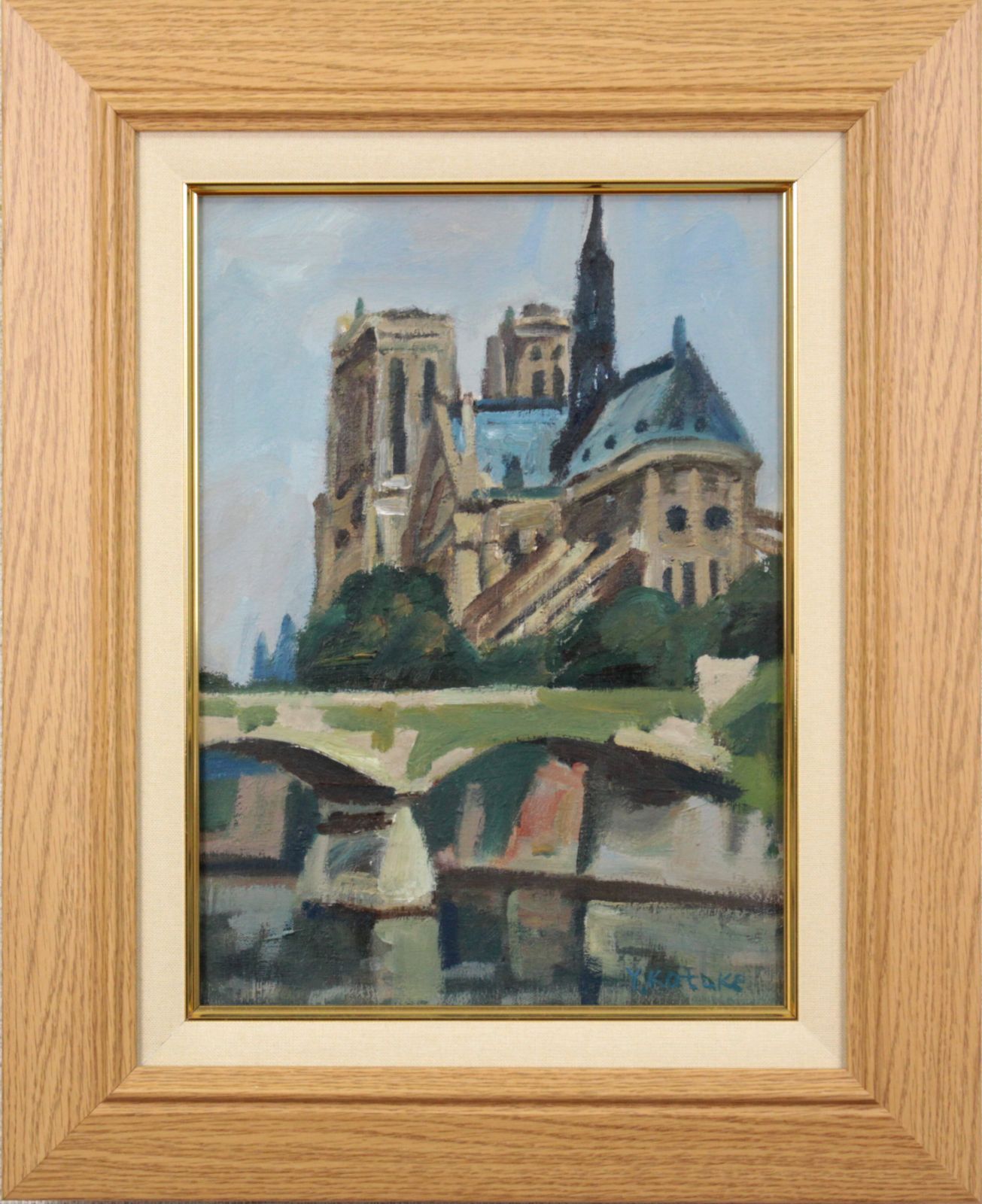 小竹義夫 ノートルダム寺院 油絵 油彩画 絵画