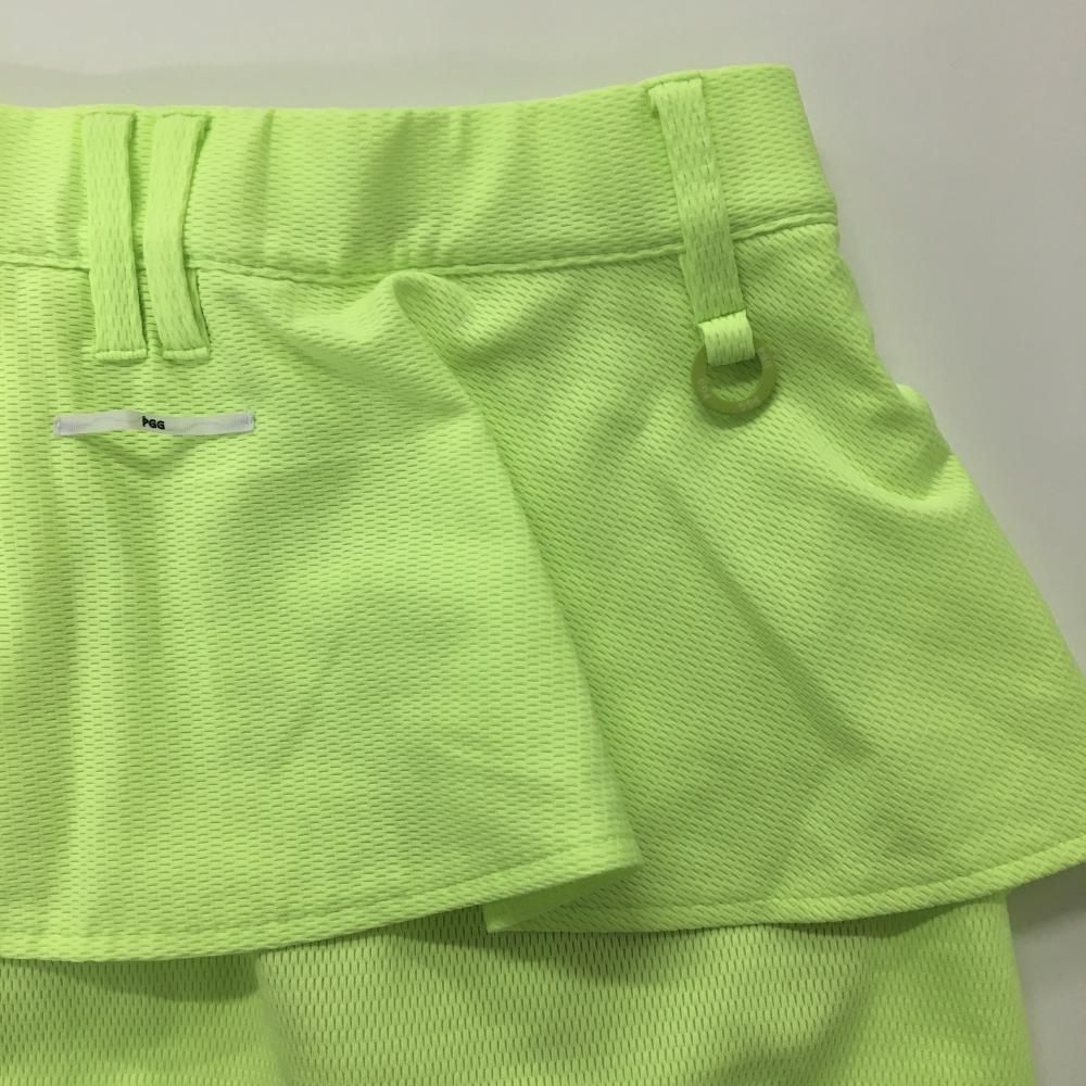 PGGパーリーゲイツ スカート 蛍光グリーン ヒップフリルウエストゴム