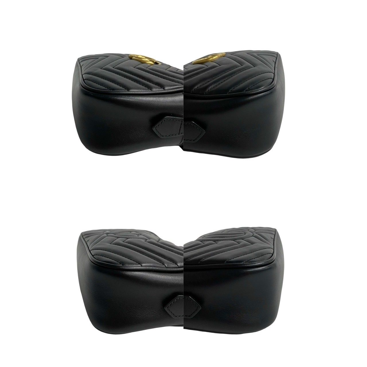 極 美品 箱 袋付き GUCCI グッチ GG マーモント ロゴ 金具 レザー 本革