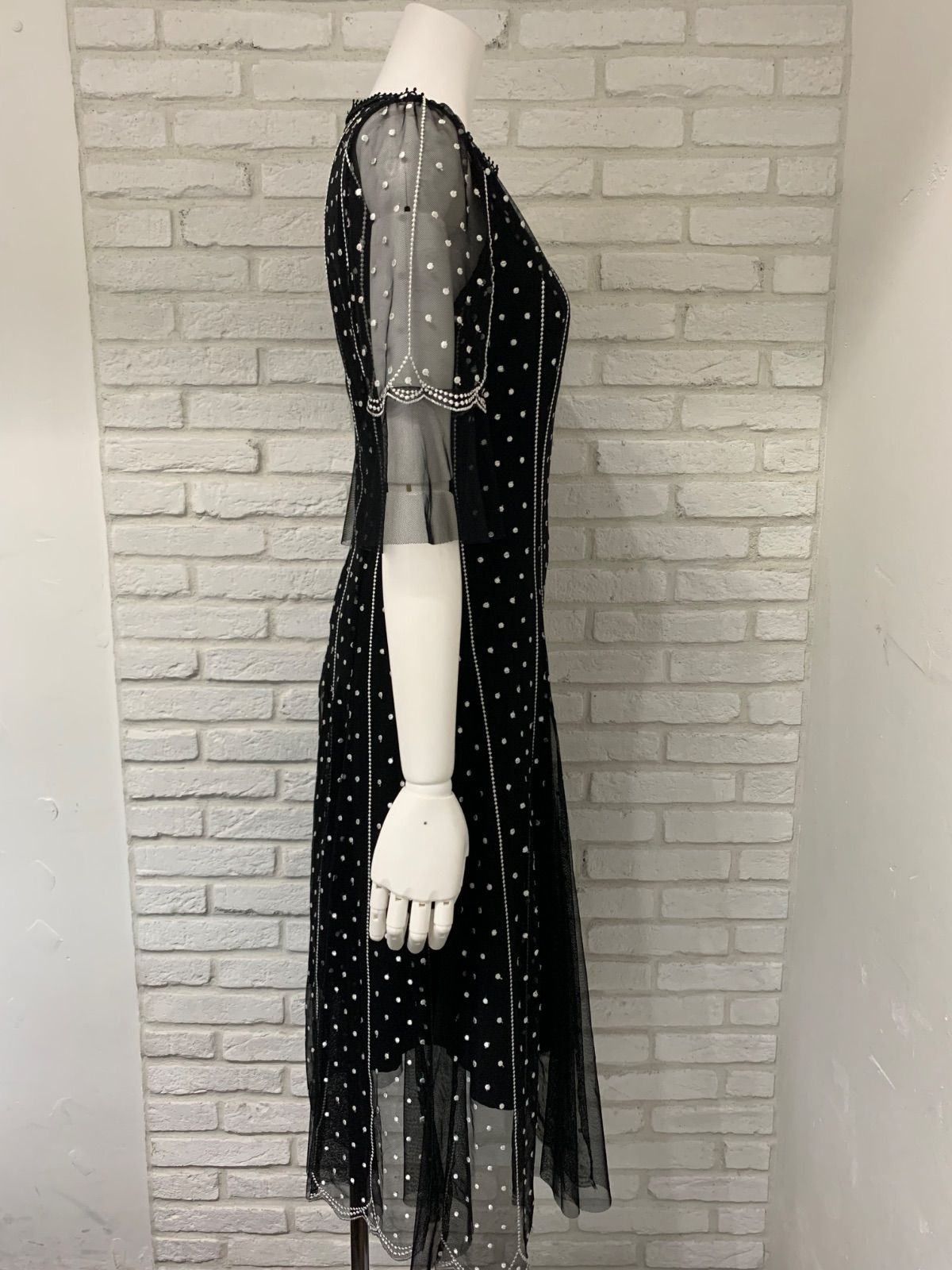 エルケイ ERUKEI ドレス キャバ シースルードットワンピース 928 ERUKEI エルケイ キャバクラ ドレス シースルー ドット 刺繍