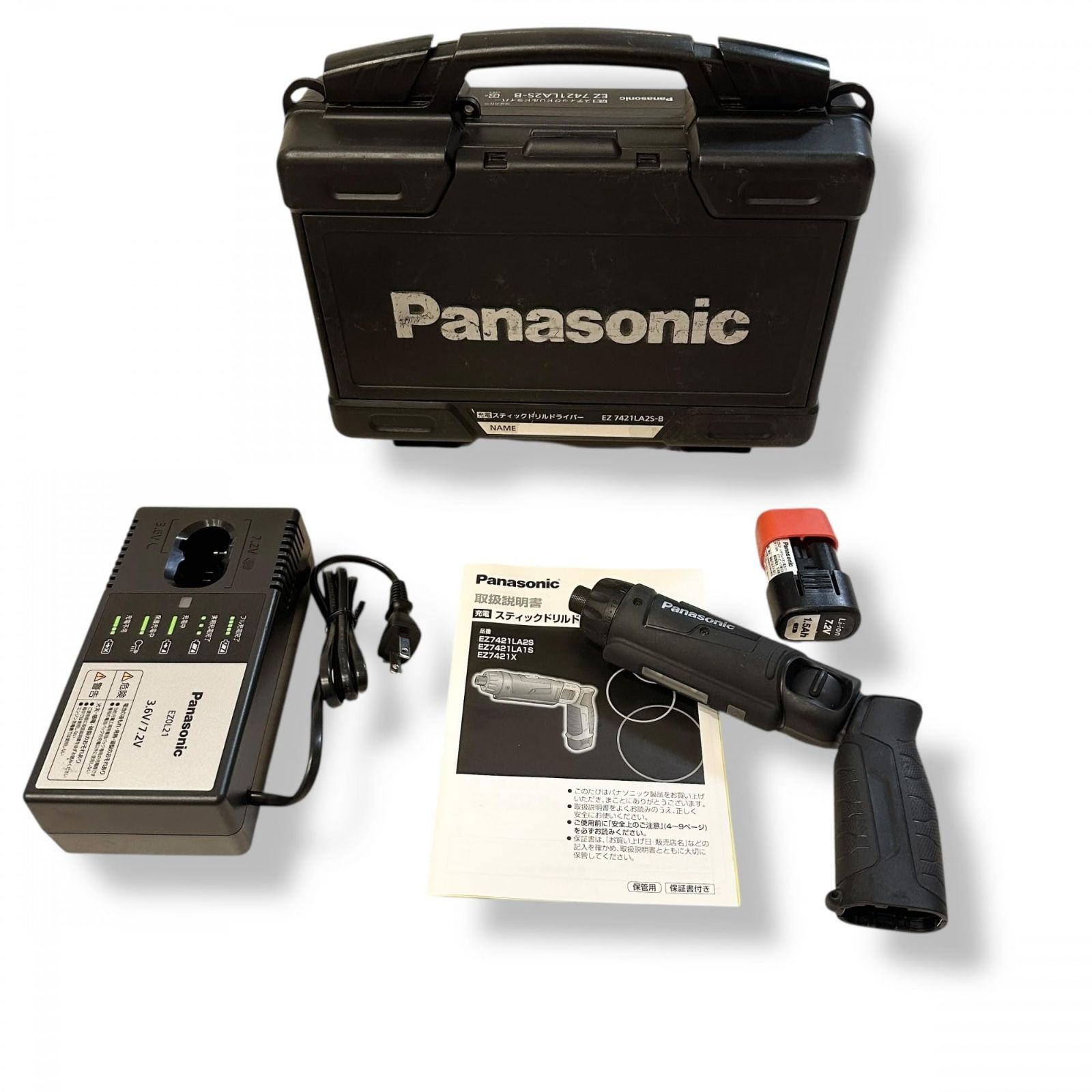パナソニック Panasonic 充電スティックドリルドライバー 7.2V 1.5Ah電池パック×1個|充電器|ケース付 高精度小型ドライバー M5 ○486