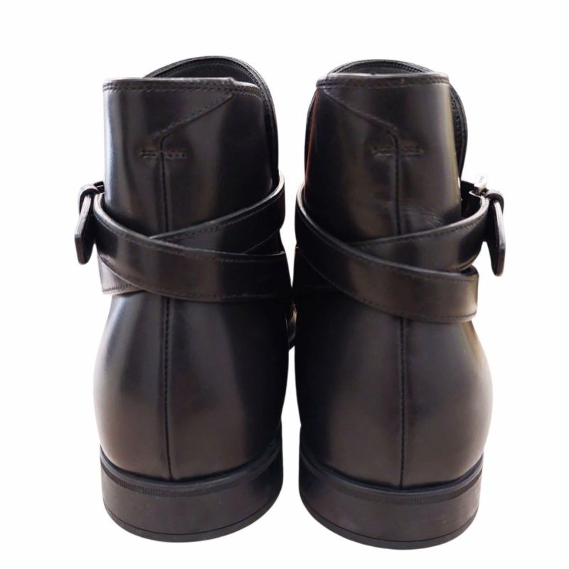 プラダ PRADA アンクルストラップ ショートブーツ レザー フラット 6  