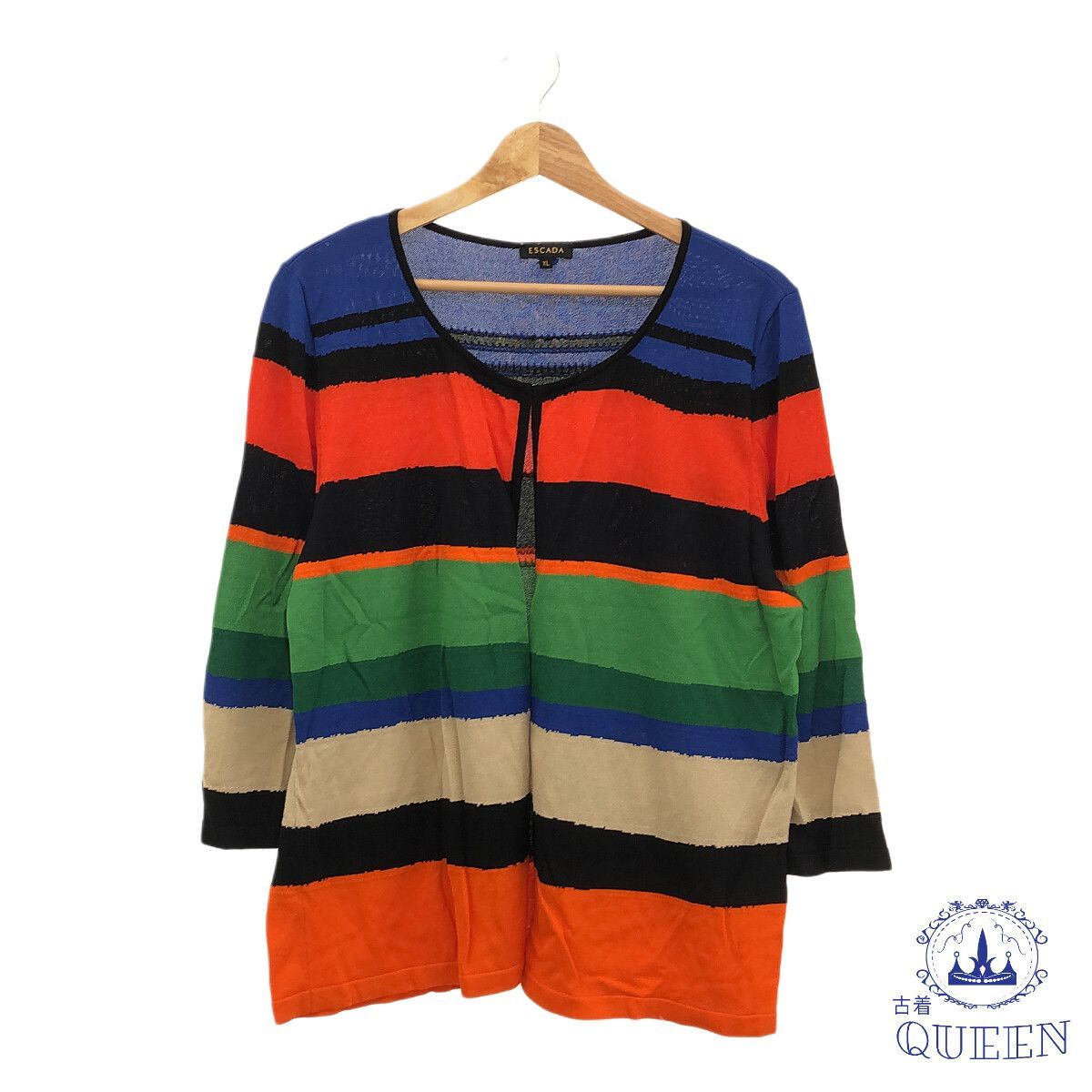 ☆美品☆ ESCADA エスカーダ トップス カットソー Uネック シアー 