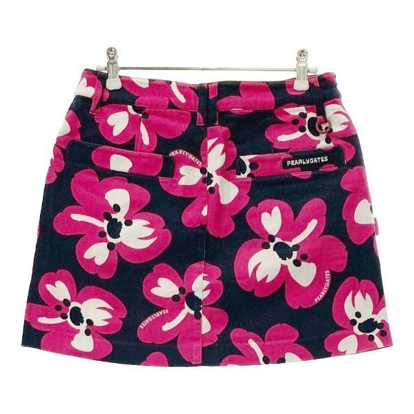 PEARLY GATES パーリーゲイツ ストレッチスカート 花 総柄 ネイビー系