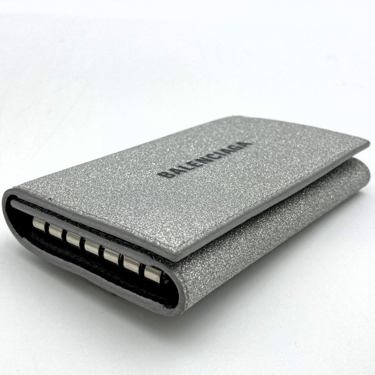 BALENCIAGA ★シルバー グリッター キーケース 超美品 BALENCIAGA バレンシアガ キーケース 6連 CASH SPARKLING