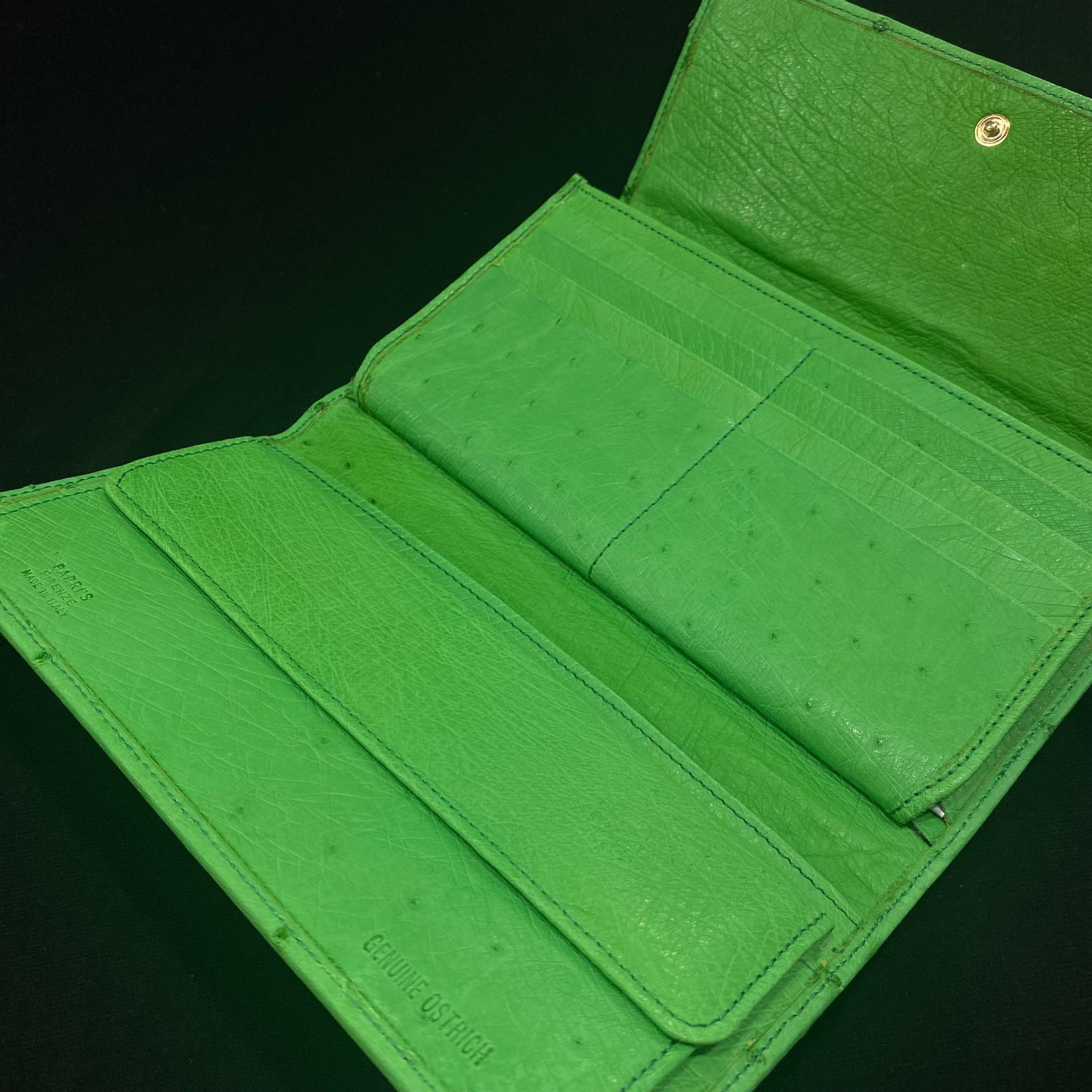 【新品セール】Parri\'s　イタリア製　オーストリッチ　長財布　アウトレット 財布