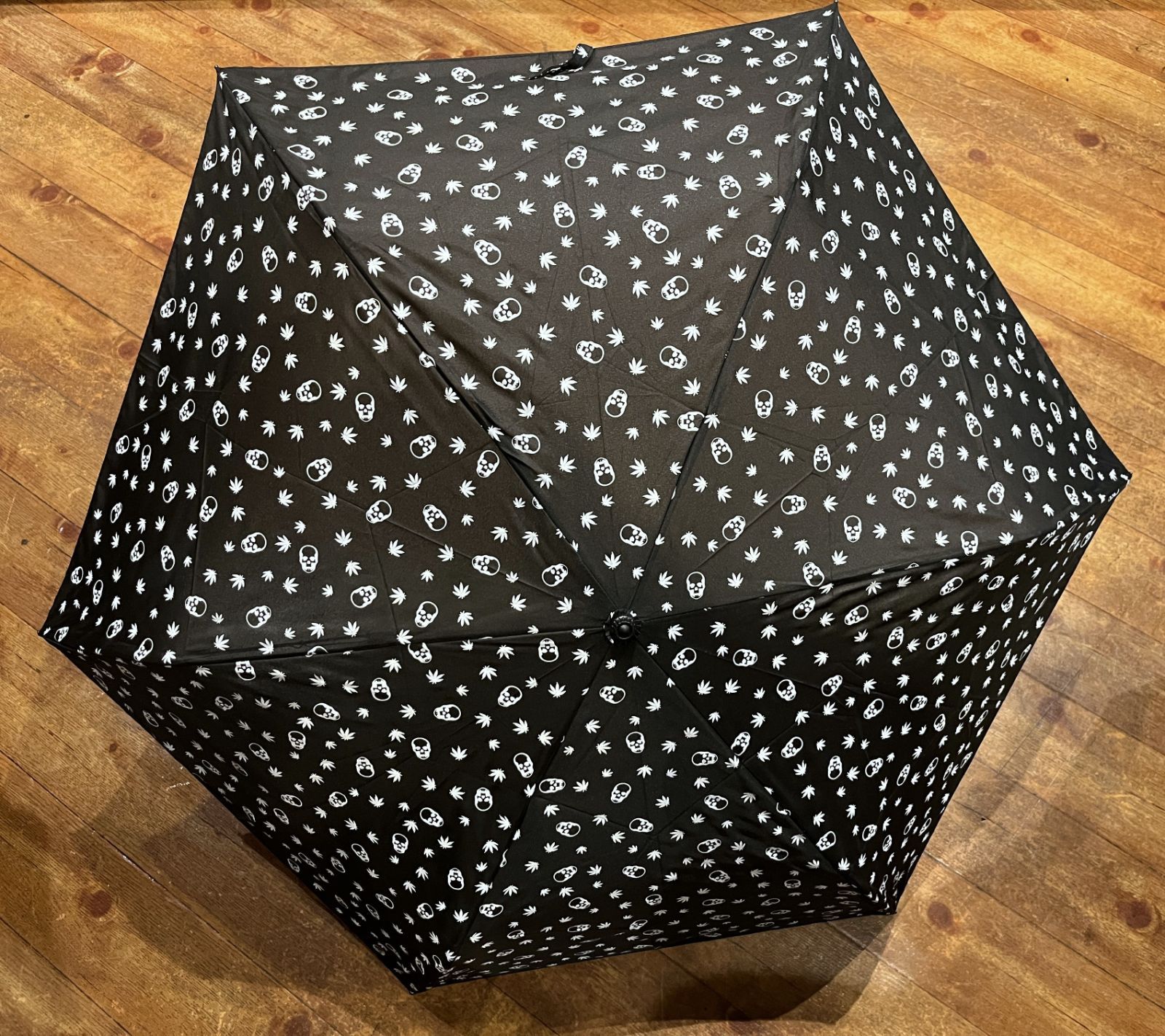  lucien pellat-finet｜ルシアンペラフィネ 折りたたみ傘 日傘 スカル マリファナ柄 晴雨兼用 折りたたみ傘