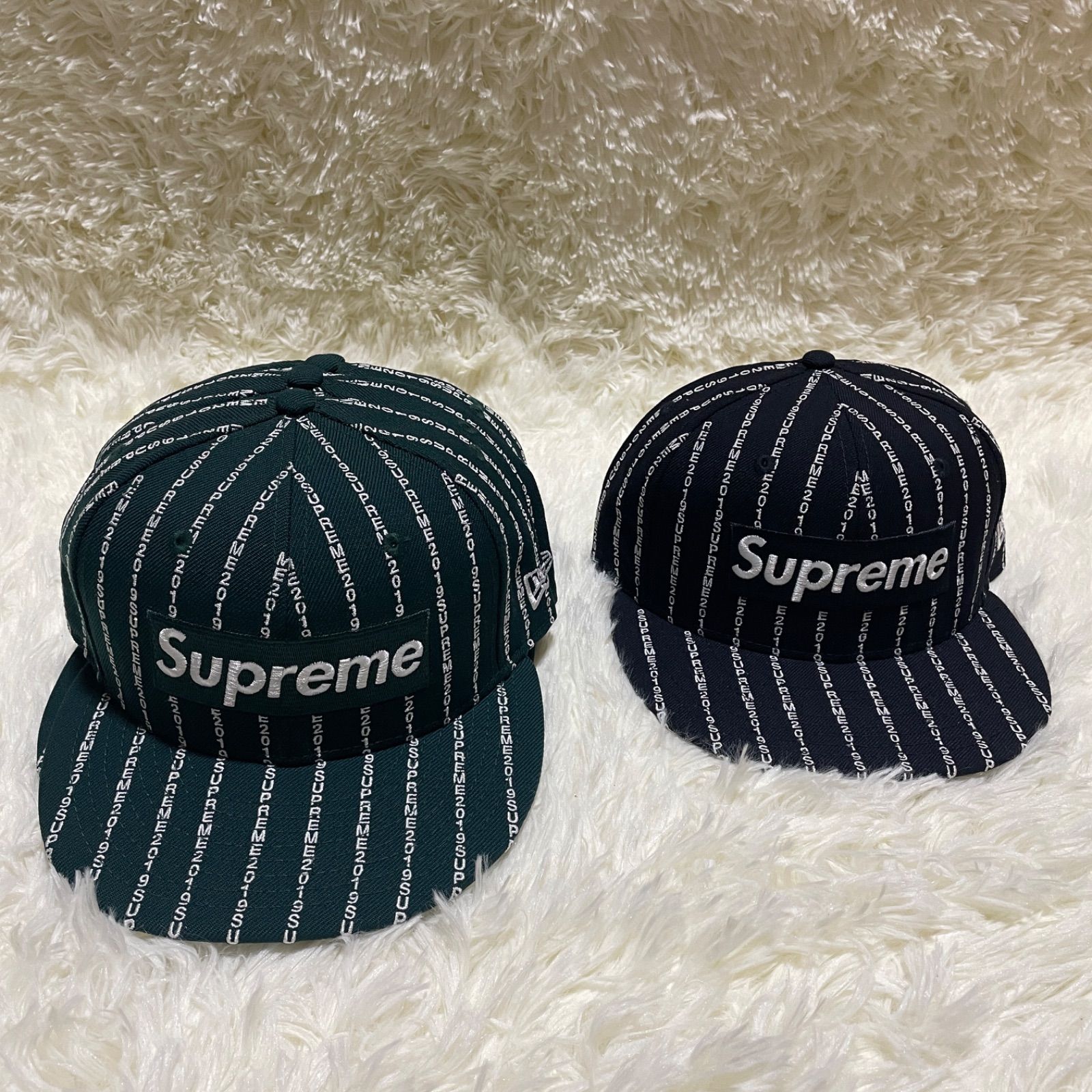 Supreme ×Text Stripe New Era 2019 - メルカリ