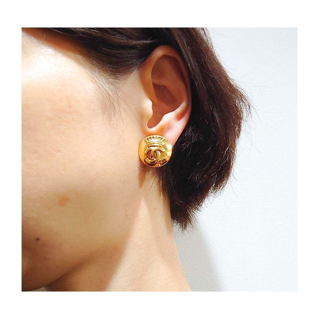 CHANEL シャネル イヤリング ココマーク クラウン 王冠 ゴールド 1996  