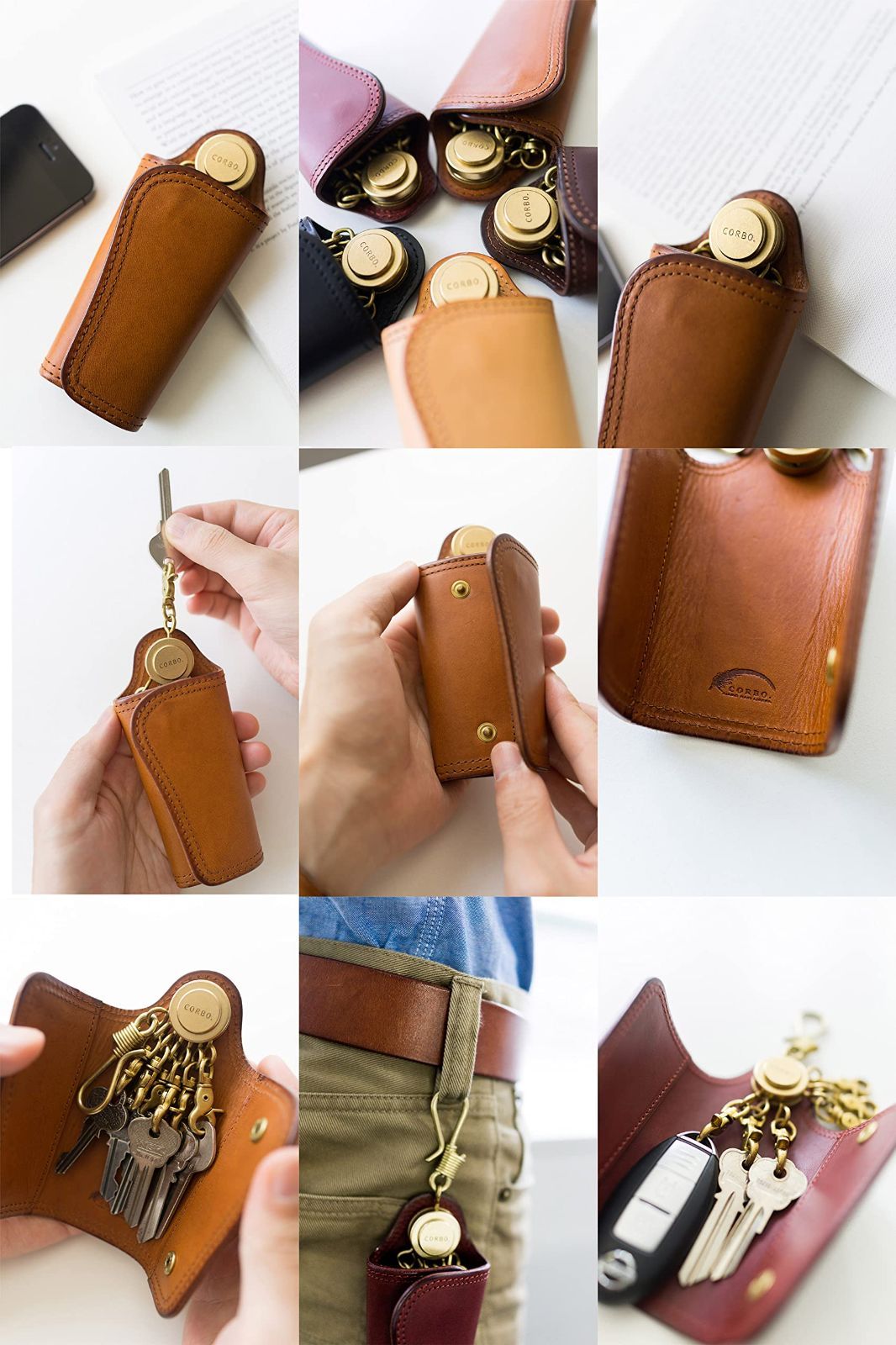 数量 本革 スレート キーケース メンズ コルボ CO-8LC-9376 KARIMZIABAT_FR