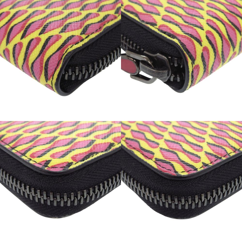 未使用 クリスチャンルブタン パネトーネ PVC レザー イエロー ピンク  