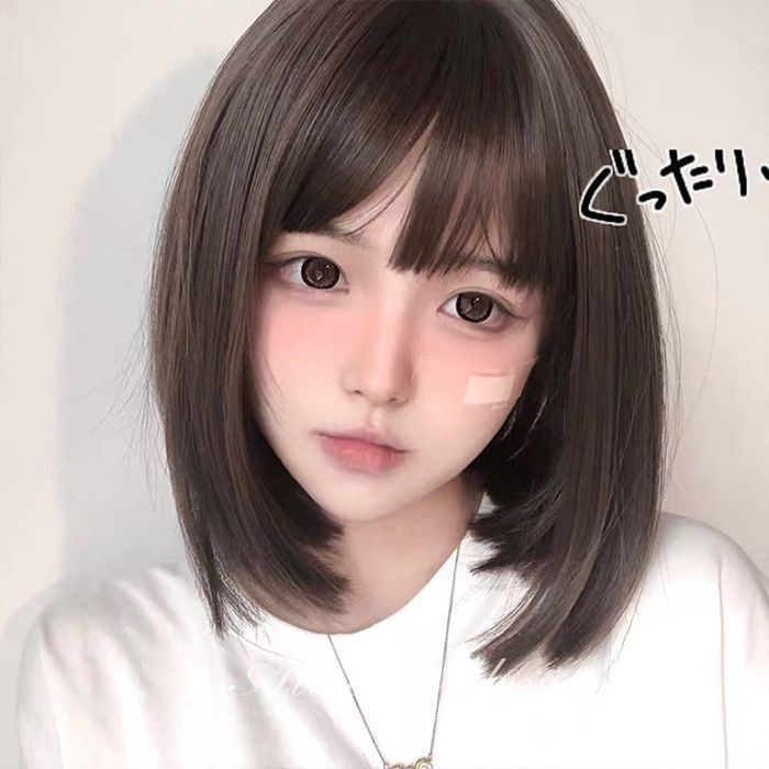 ミディアムショートウィッグレディース フルウィッグ ミディアムボブ ショート ウィッグ 女性