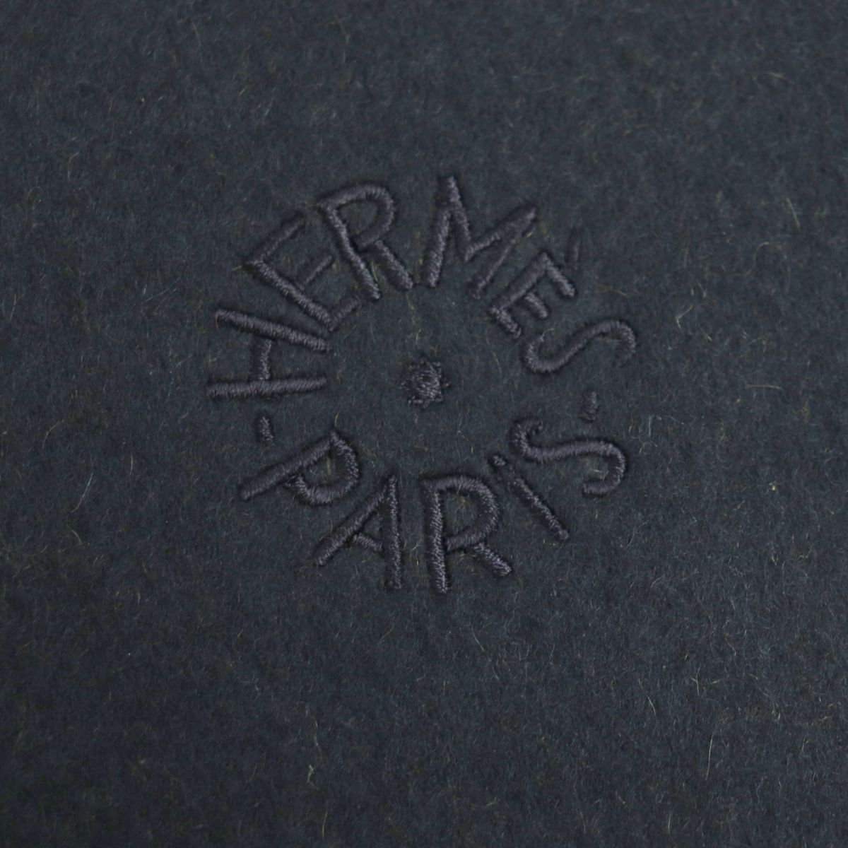 極美品▽HERMES エルメス ロゴ刺繍入り カシミヤ100% リバーシブル  