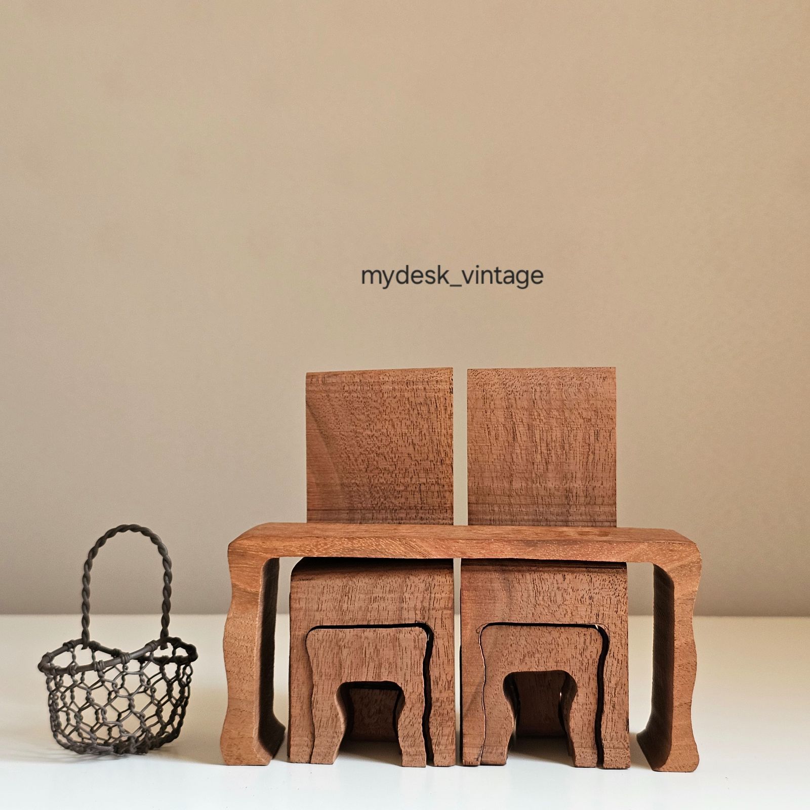 ヴィンテージ ウッド ミニチュア パズル 家具 Vintage Wood Miniature Puzzle Furniture - メルカリ