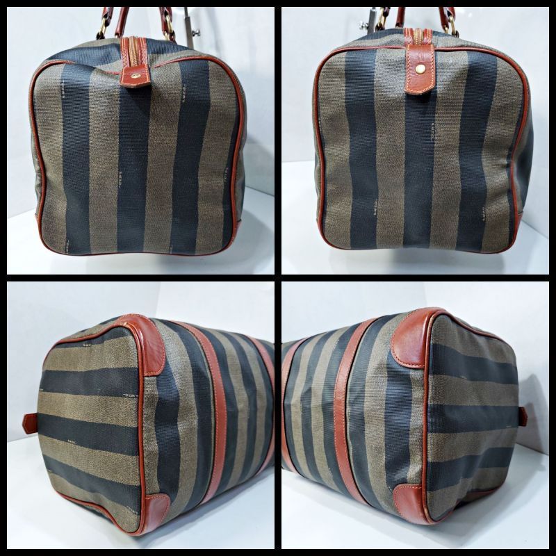 美品 FENDI ペカン コットン ストライプ カットソー S ベージュ