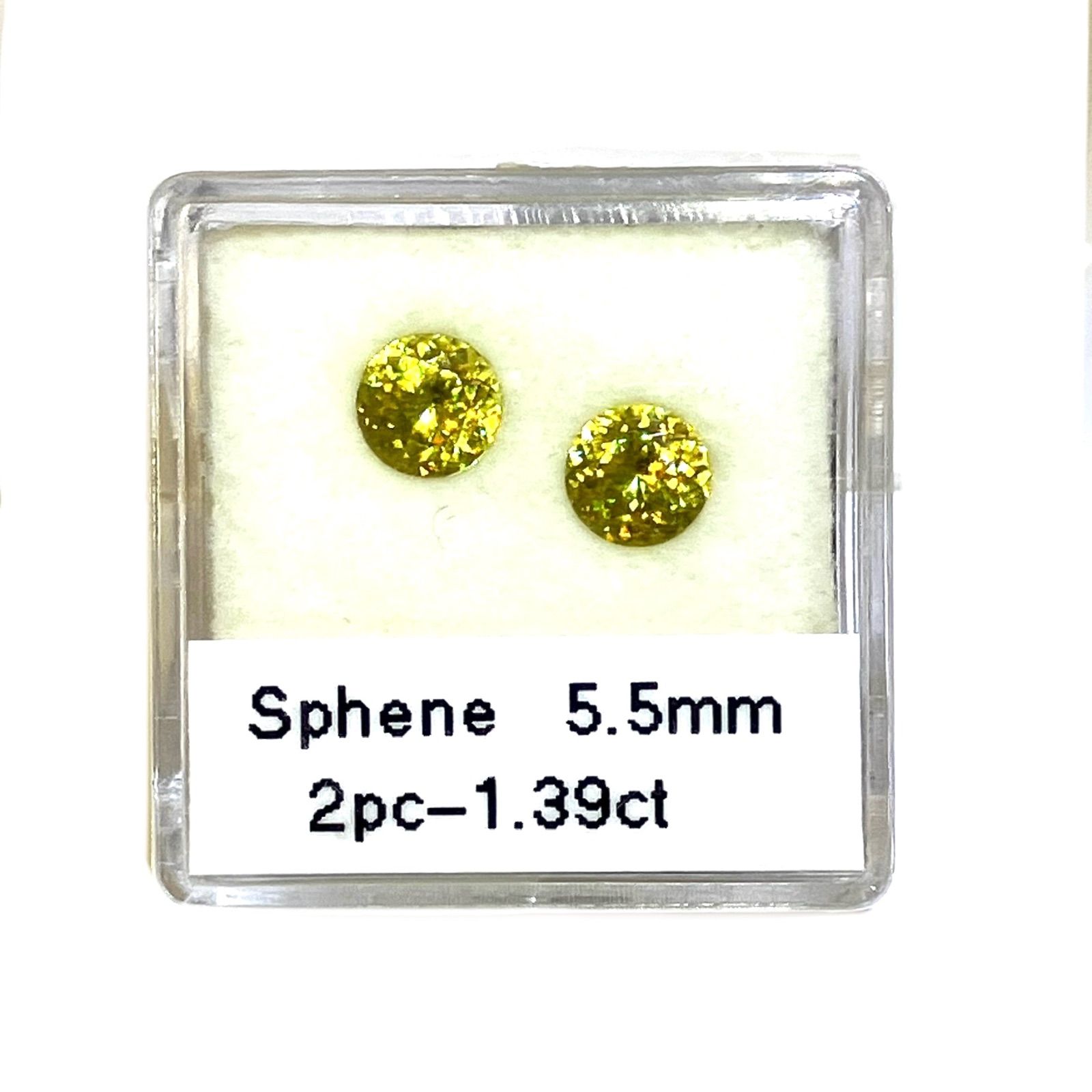 ！月末限定最終価格！＊Sphene 5.5 2pc-1.39ct＊宝石ルース スフェーン1.39ct ２粒セット イエロー系　7月誕生石　#