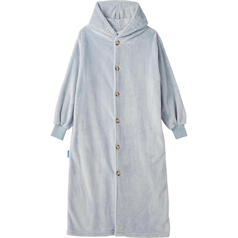 新品　AQUA (アクア) mofua (モフア) 着る毛布 かいまき 男女兼用 冬 あったか フード付き Lサイズ (着丈:約125cm) スモークブルー [ 超極細繊維 高密度 プレミアムマイクロファイバー もふもふ あ