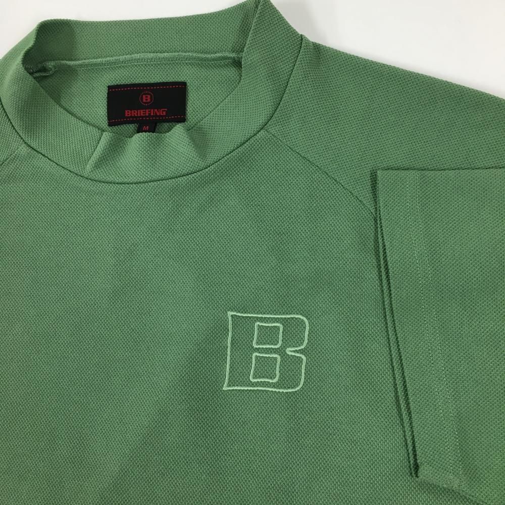 超 ブリーフィング 半袖ハイネックシャツ グリーン系 通気性 速乾性 ロゴ メンズ M ゴルフウェア モデル BRIEFING LLC-HASEGAWATOSO_COM
