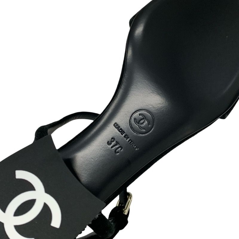 シャネル CHANEL サンダル 靴 シューズ スエード ブラック