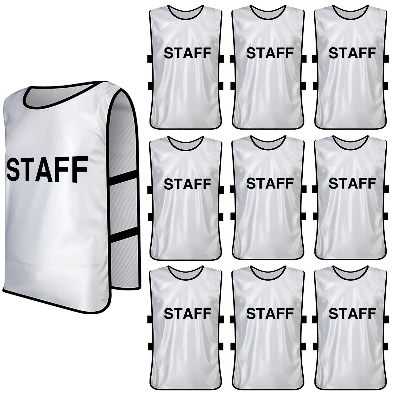 Fungoal ビブス 『STAFF』 前後プリント付き 10枚セット 収納袋付き パープル 紫 フリー 大人 大会運営 イベントのスタッフ Fungoal ビブス 『STAFF』 前後プリント付き 10枚セット 収納袋付き