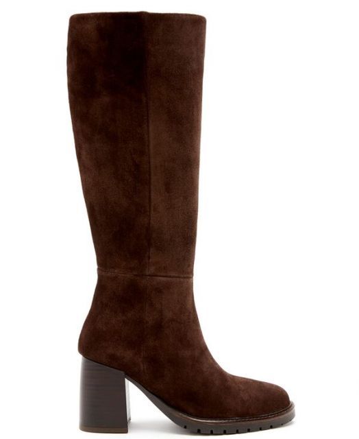 送料無料 ラカナディアン レディース ブーツ レインブーツ シューズ Women s Lanna Waterproof Stacked Heel Boots Brunette Suede