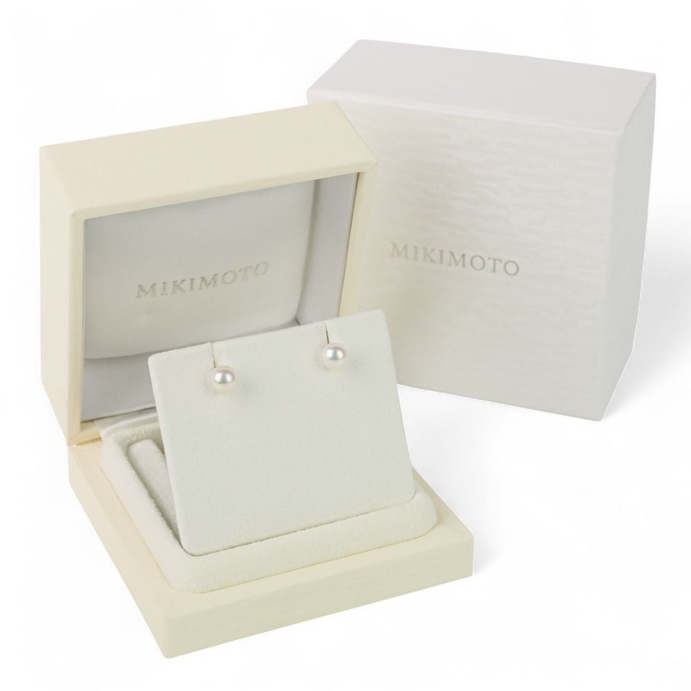 MIKIMOTO ミキモト K18ホワイトゴールド　アコヤパール　ピアス 美品 MIKIMOTO ミキモト アコヤ真珠 パール ピアス 7mm K18