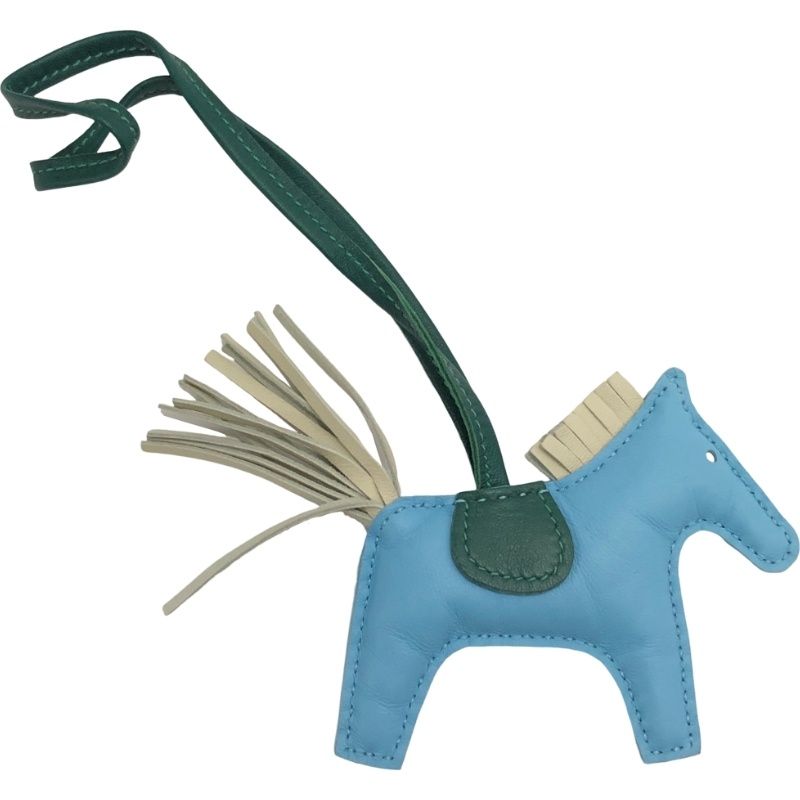 エルメスロデオ HERMES エルメス チャーム ロデオ PM マルチカラー ライトブルー