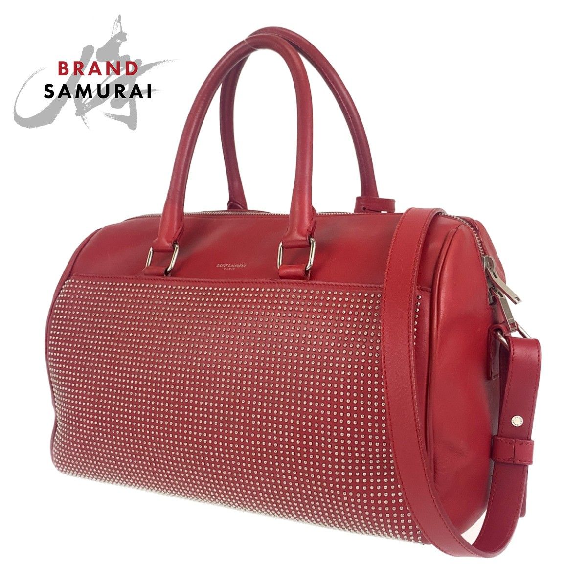 SAINT LAURENT サンローラン ベイビーダッフル スタッズ レッド