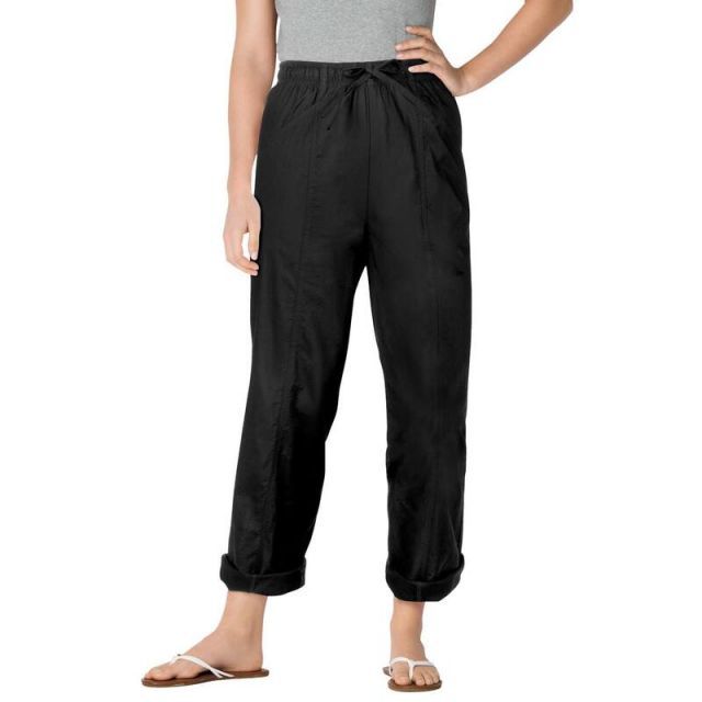 【送料無料】 ウーマン ウィズイン レディース カジュアルパンツ ボトムス Woman Within Women's Plus Size Petite The Boardwalk Pant Black