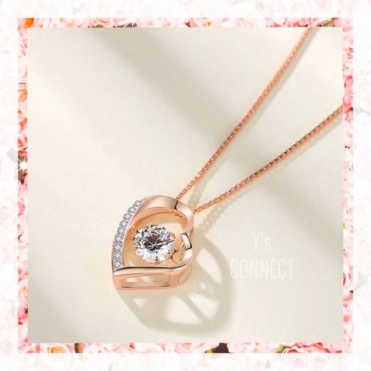 新品・未使用】ネックレス ハート ローズゴールド 可愛い レディース 