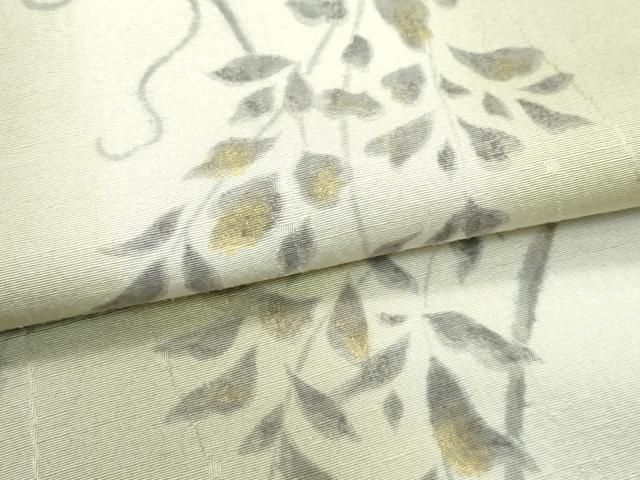 平和屋着物●ファッションデザイナー　HIROKO KOSHINO　コシノヒロコ　全通柄袋帯　紬地　格子　金糸　正絹　逸品　DABE5044ps 平和屋着物○ファッションデザイナー HIROKO KOSHINO コシノヒロコ 全