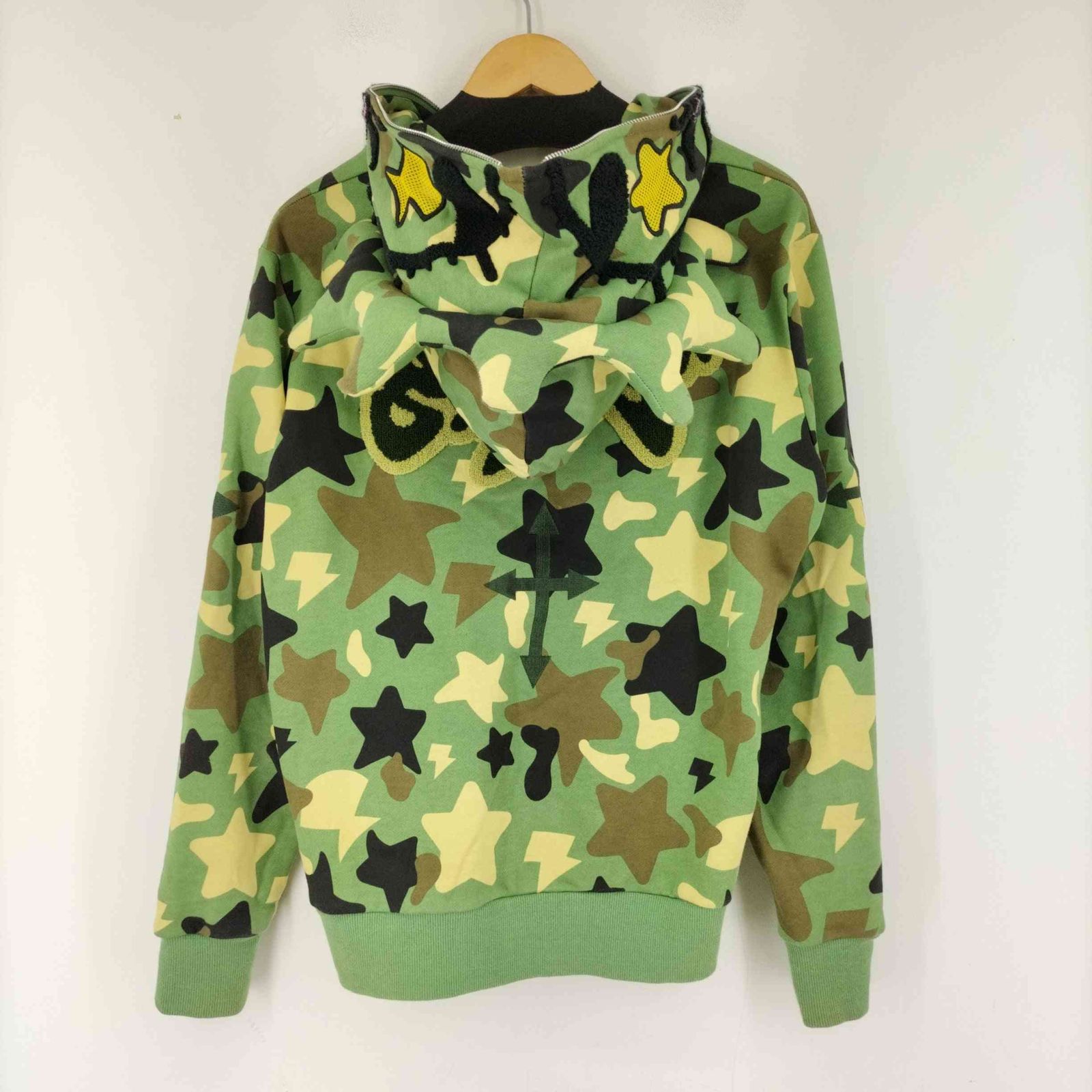 グローギャング GLO GANG Glo Man Zip Star Bolt Hoodie Green Camo