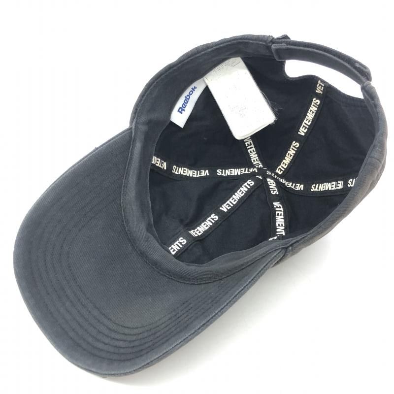 中古】VETEMENTS×Reebok FLAME LOGO CAP ブラック ヴェトモン 