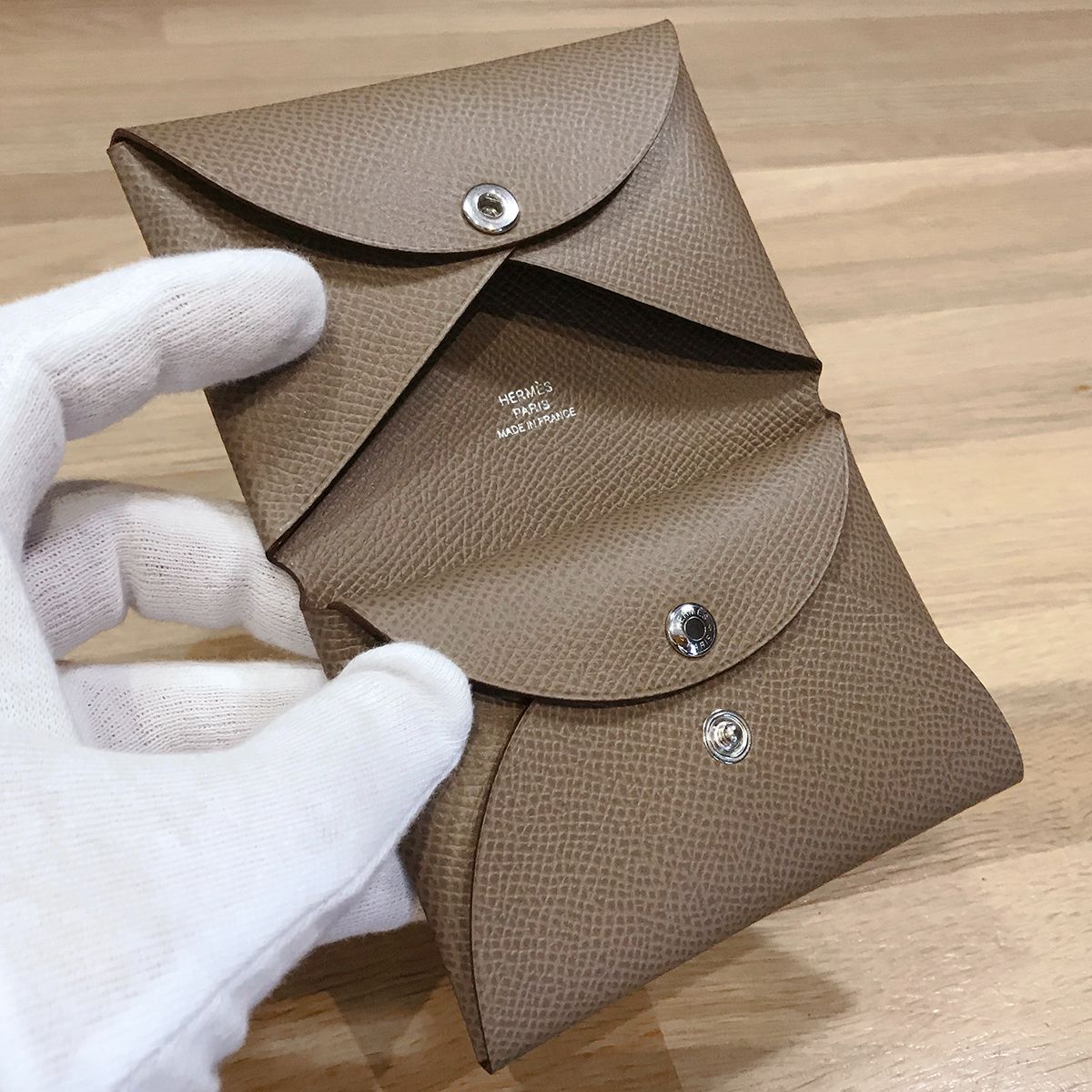 新品未使用】エルメス カルヴィデュオ エプソン エトゥープ B