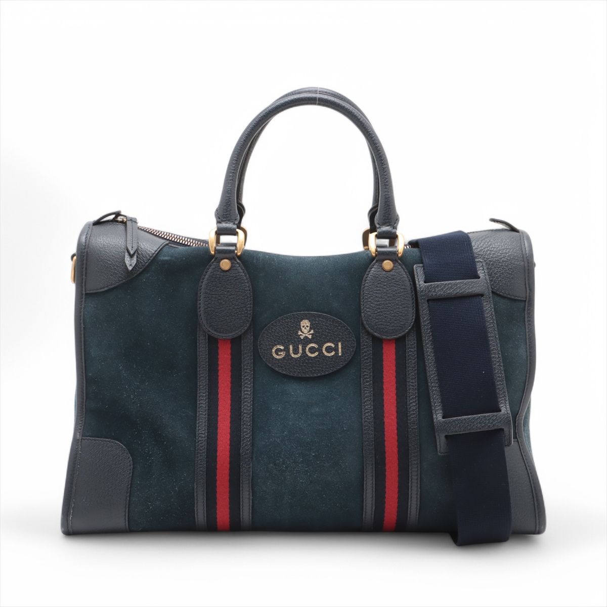 1円 美品 グッチ レザー 2WAY ボストン バッグ 斜め掛け