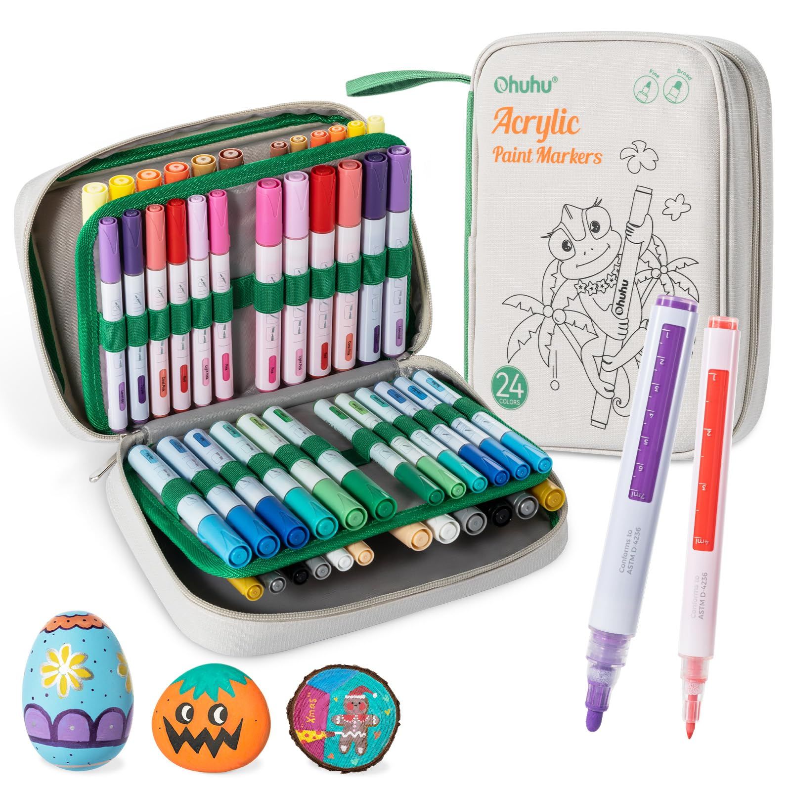 新品 Ohuhu アクリルマーカー 48本24色セット ペイントペン