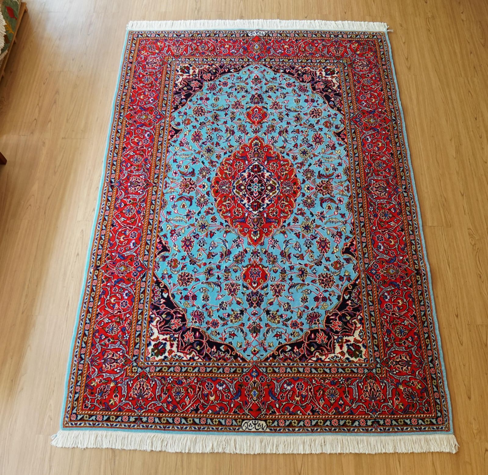 213cm x 147cm　ペルシャ絨毯 カシャーン産 213cm x 147cm ペルシャ絨毯 カシャーン産 - メルカリ