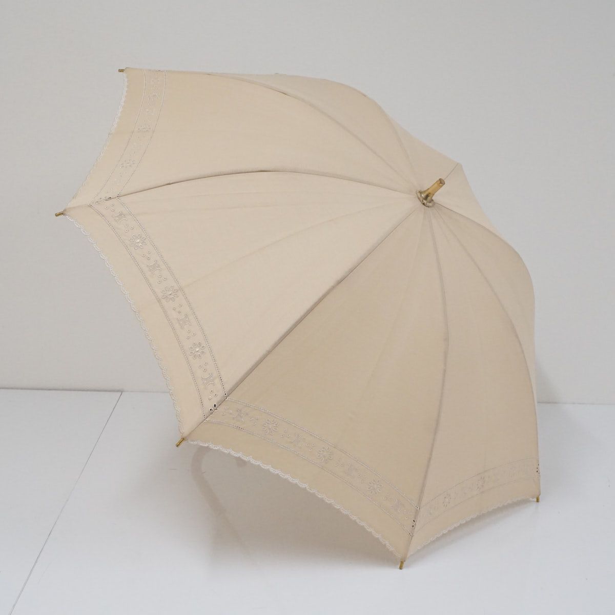 -*-様 【USED】 セリーヌ　長傘 日傘 CELINE セリーヌ USED美品 レディース 長傘 マカダム 刺繍