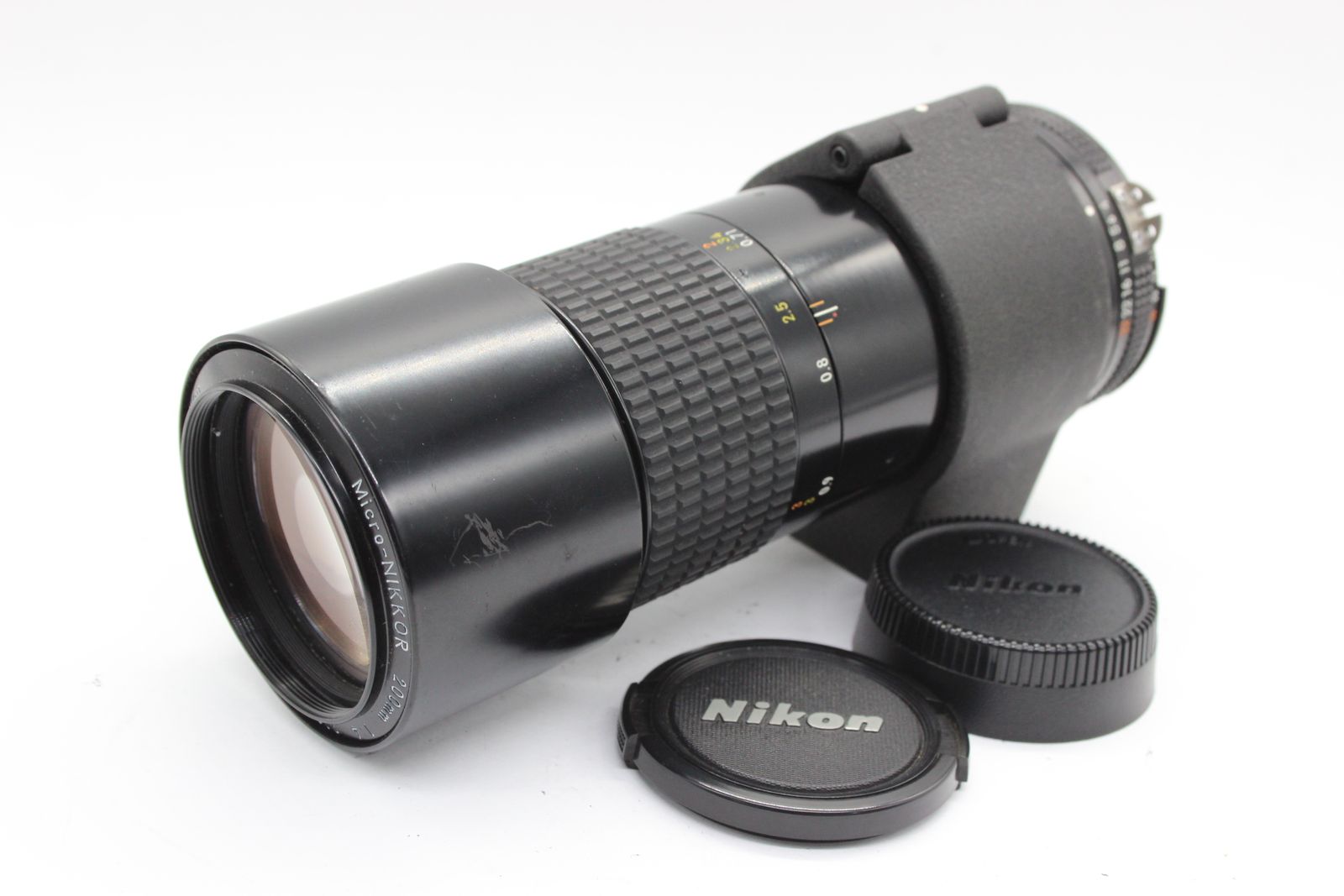 返品保証】 ニコン Nikon Micro-Nikkor Ai-s 200mm F4 前後キャップ 